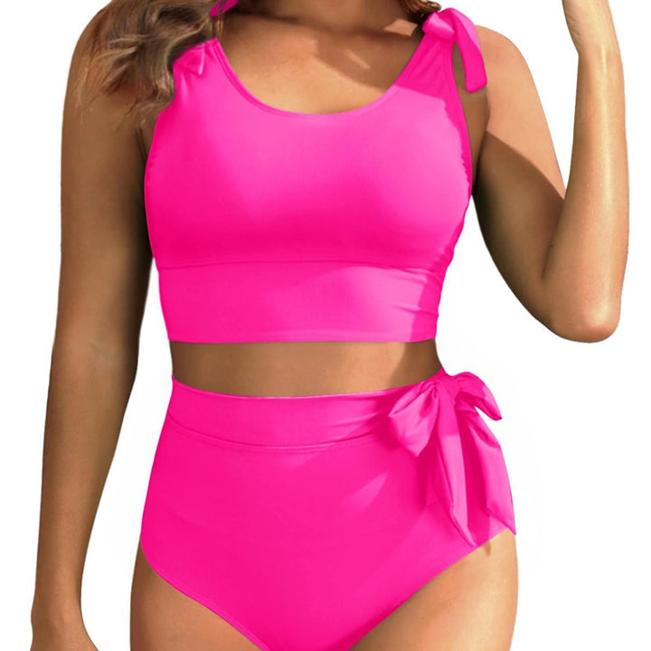 Damen Hochtailliertes Bikini-Set mit knotenverziertem Oberteil Echo Archiv