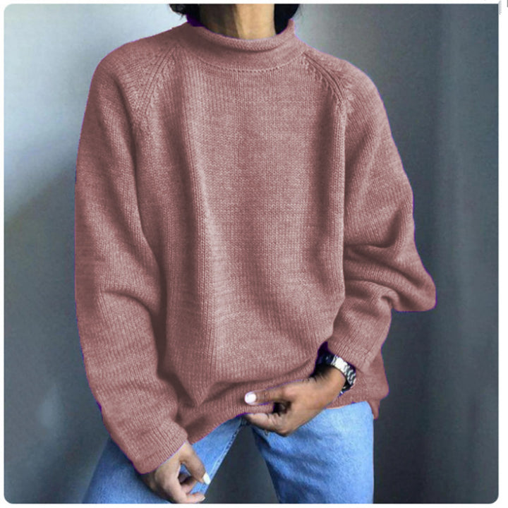 Damen nan kastiger Feinstrickpullover mit kurzem Stehkragen und Raglanärmeln Echo Archiv