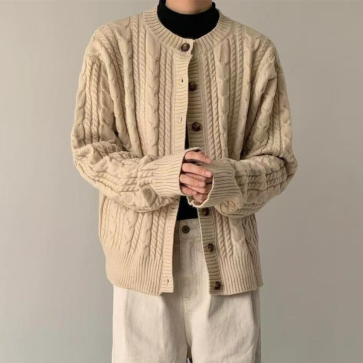 Damen Modische Strickjacke mit Knopfdetails Echoarchiv