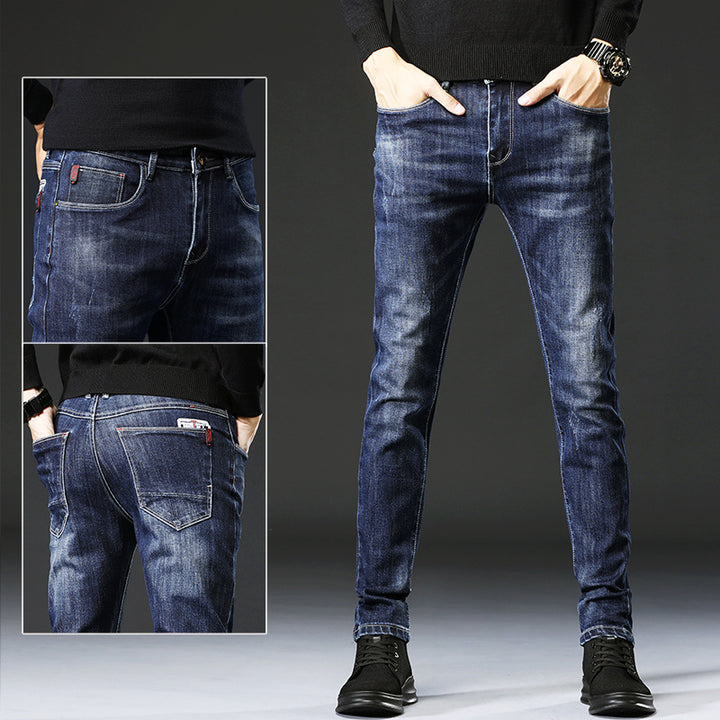 Herren Slim-Fit Jeans mit modernen Waschungsdetails Echoarchiv
