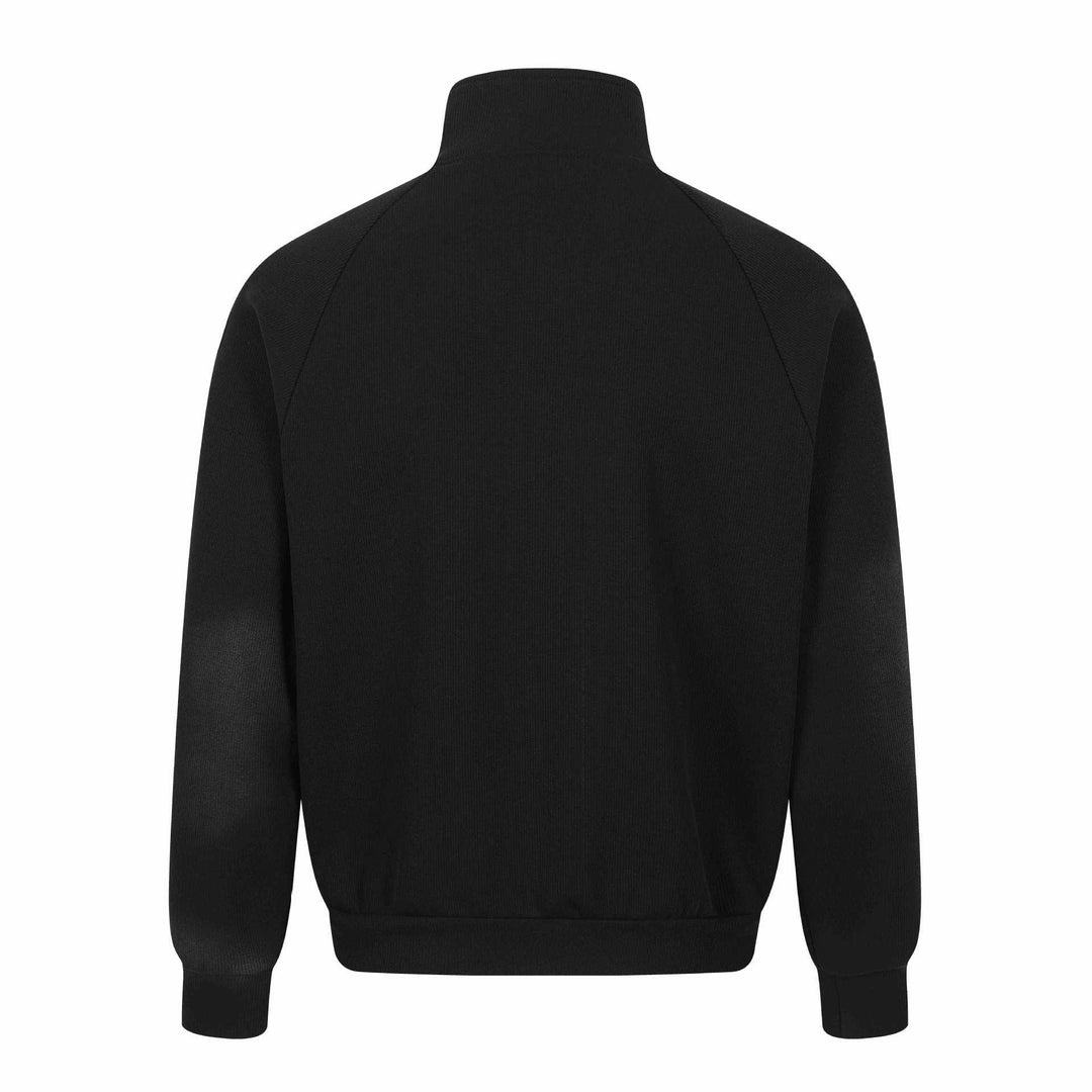 Unisex Grafik-Trainingsjacke mit Stehkragen, Raglanärmeln und durchgehendem Reißverschluss Echoarchiv