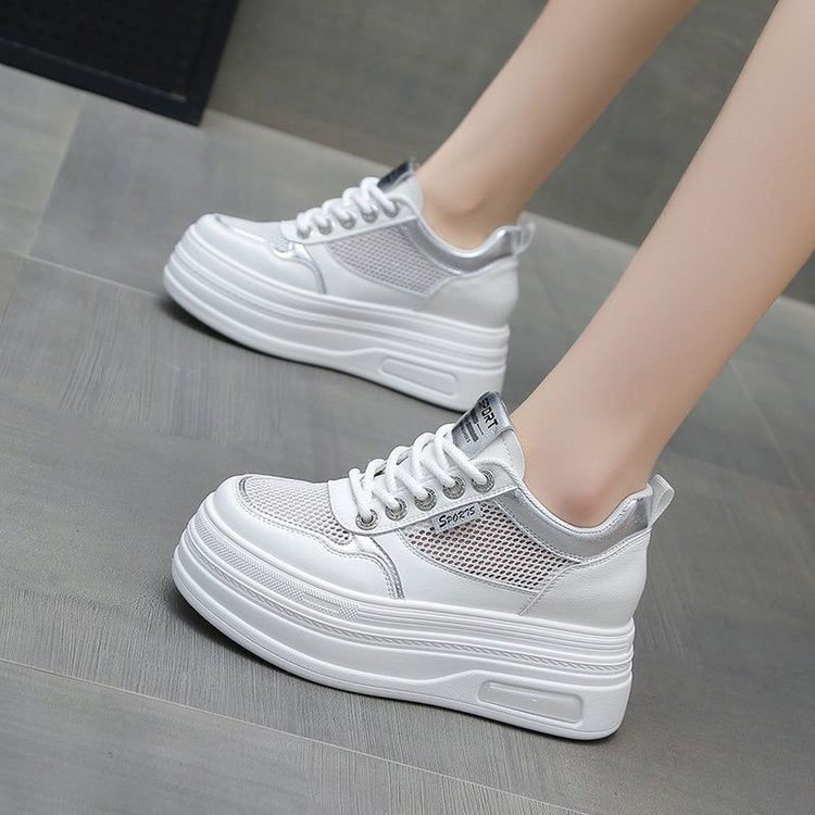 Damen Sportliche Plateau Sneakers mit atmungsaktiver Mesh-Oberfläche und schockabsorbierender Sohle Echo Archiv