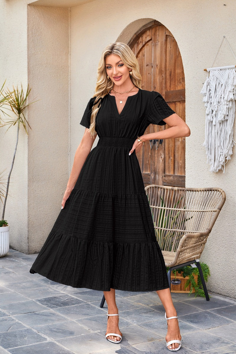 Midi-Kleid für Damen mit Rüschen-Details – Echo Archiv