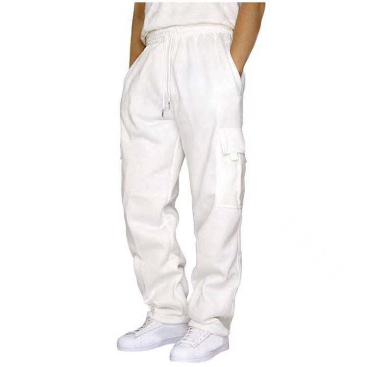 Herren heavy-duty Utility-Freizeithose mit Kordelzug, aufgesetzten Cargotaschen und relaxed Fit – Bravaro