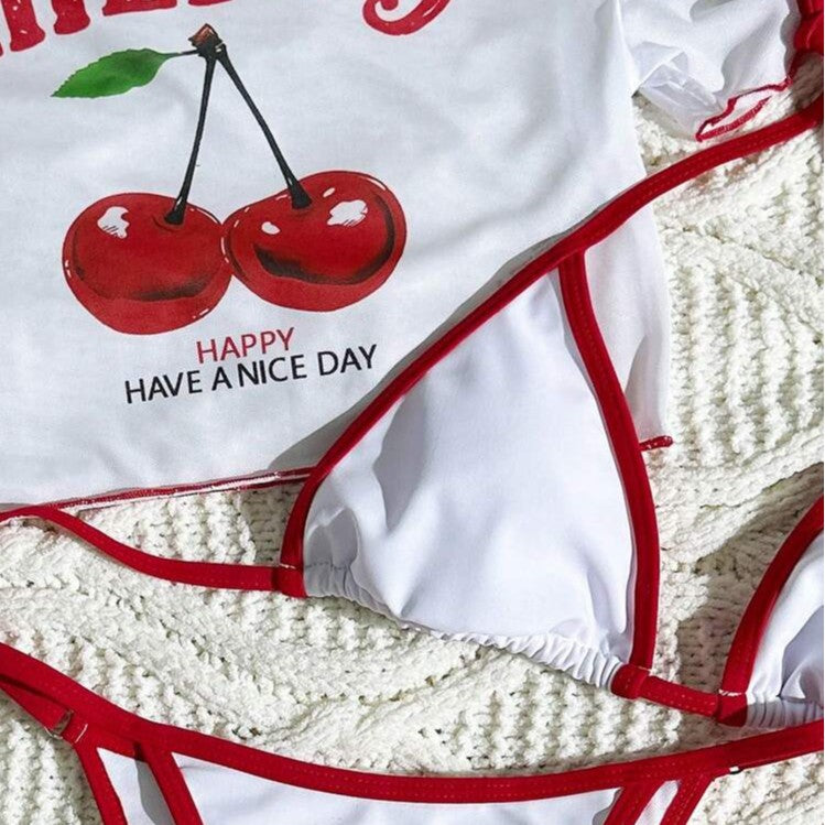 Damen Bikiniset mit kreativem Kirschen-Design Echo Archiv