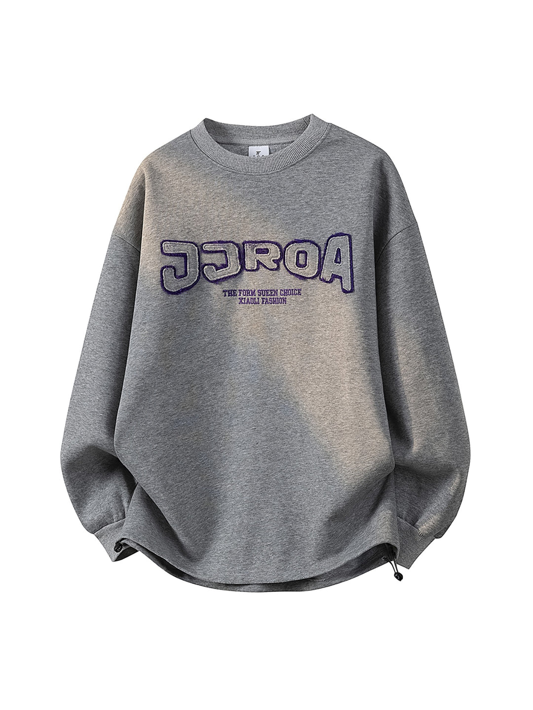 Damen Oversize-Sweatshirt mit gesticktem Schriftzug, abgerundetem Saum & überschnittener Schulter Echoarchiv
