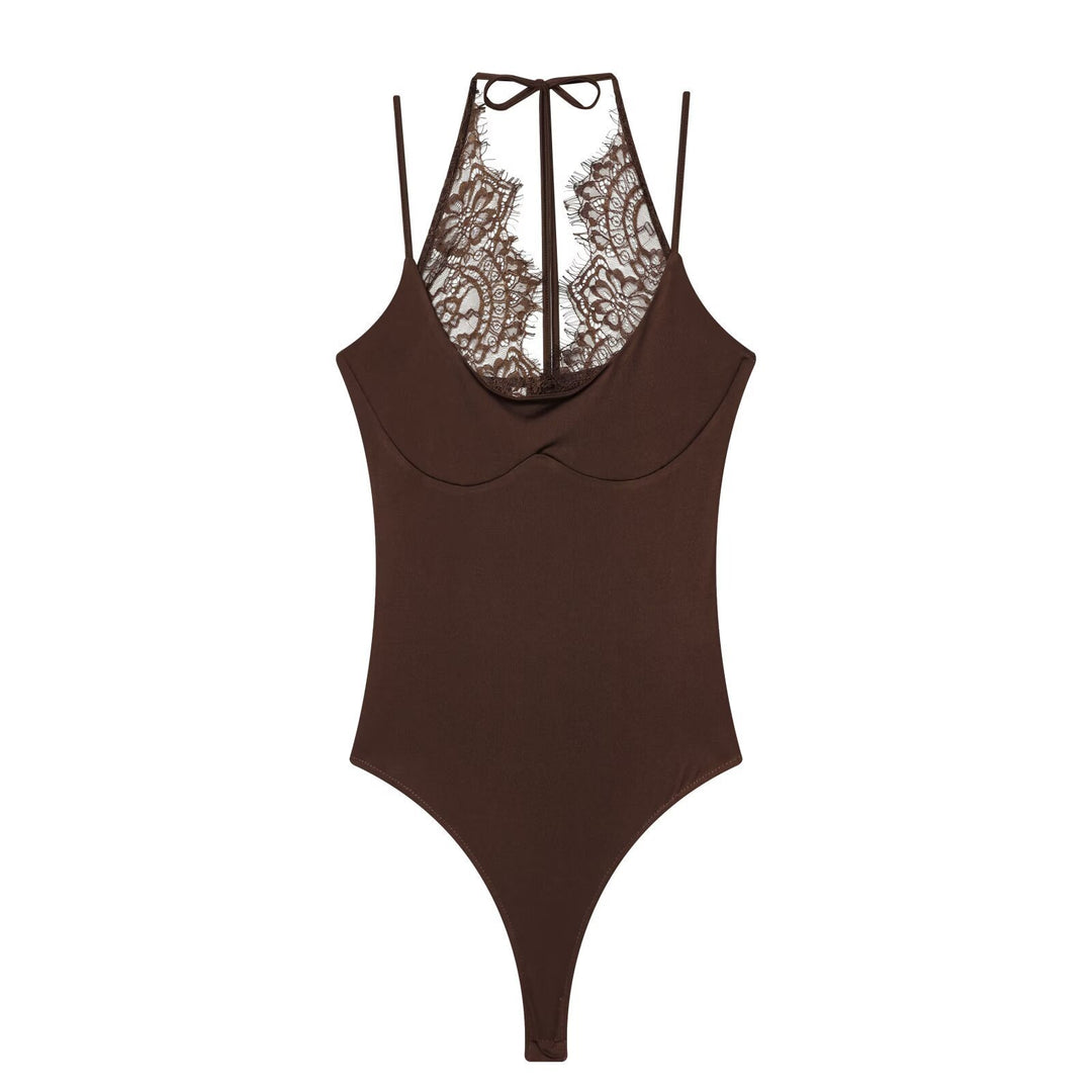 Damen Body mit zartem Spitzeneinsatz und verstellbaren Trägern Echo Archiv