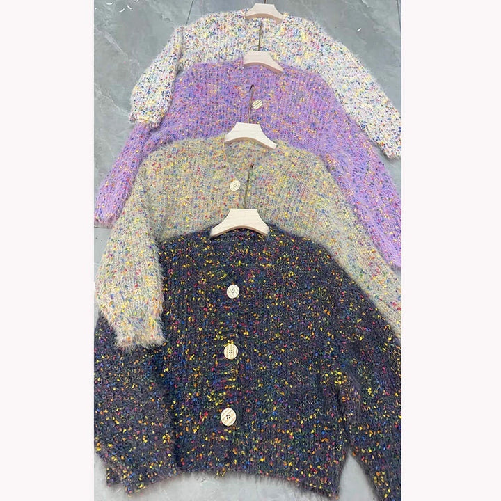 Damen Kuschelige Grobstrickjacke mit Knopfdetails Echo Archiv