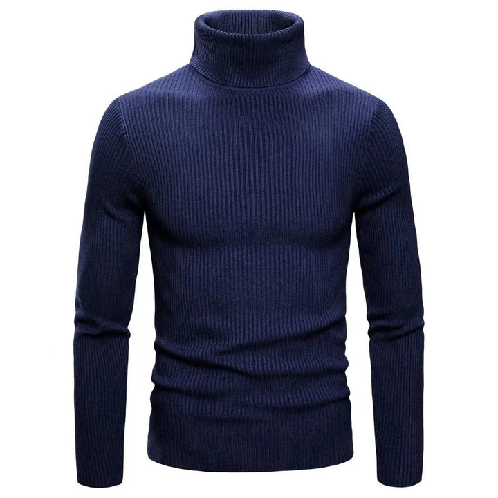 Herren hochwertiger Rollkragenpullover aus feinem Rippstrick Echoarchiv