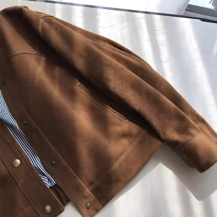 Damen Modische und lässige Wildlederjacke Echoarchiv
