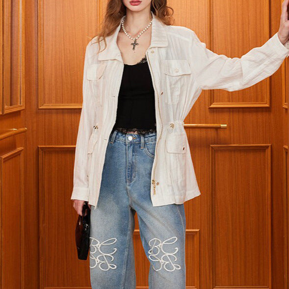 Damen Modische Leinenjacke Echoarchiv