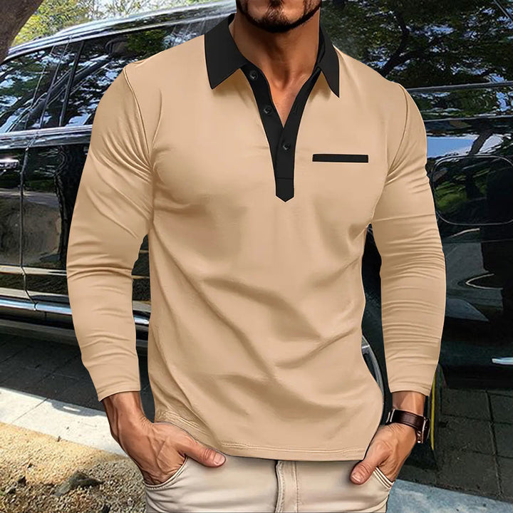 Herren Poloshirt mit modernem Kragen und praktischer Brusttasche Echoarchiv