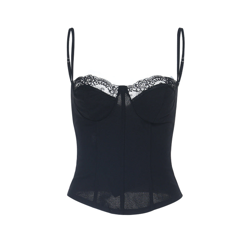Damen Spitzen-Corsage mit verstellbaren Trägern und geschnürtem Detail Echo Archiv