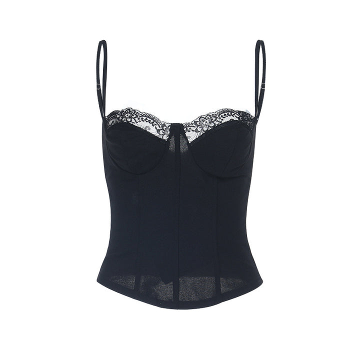 Damen Spitzen-Corsage mit verstellbaren Trägern und geschnürtem Detail Echo Archiv