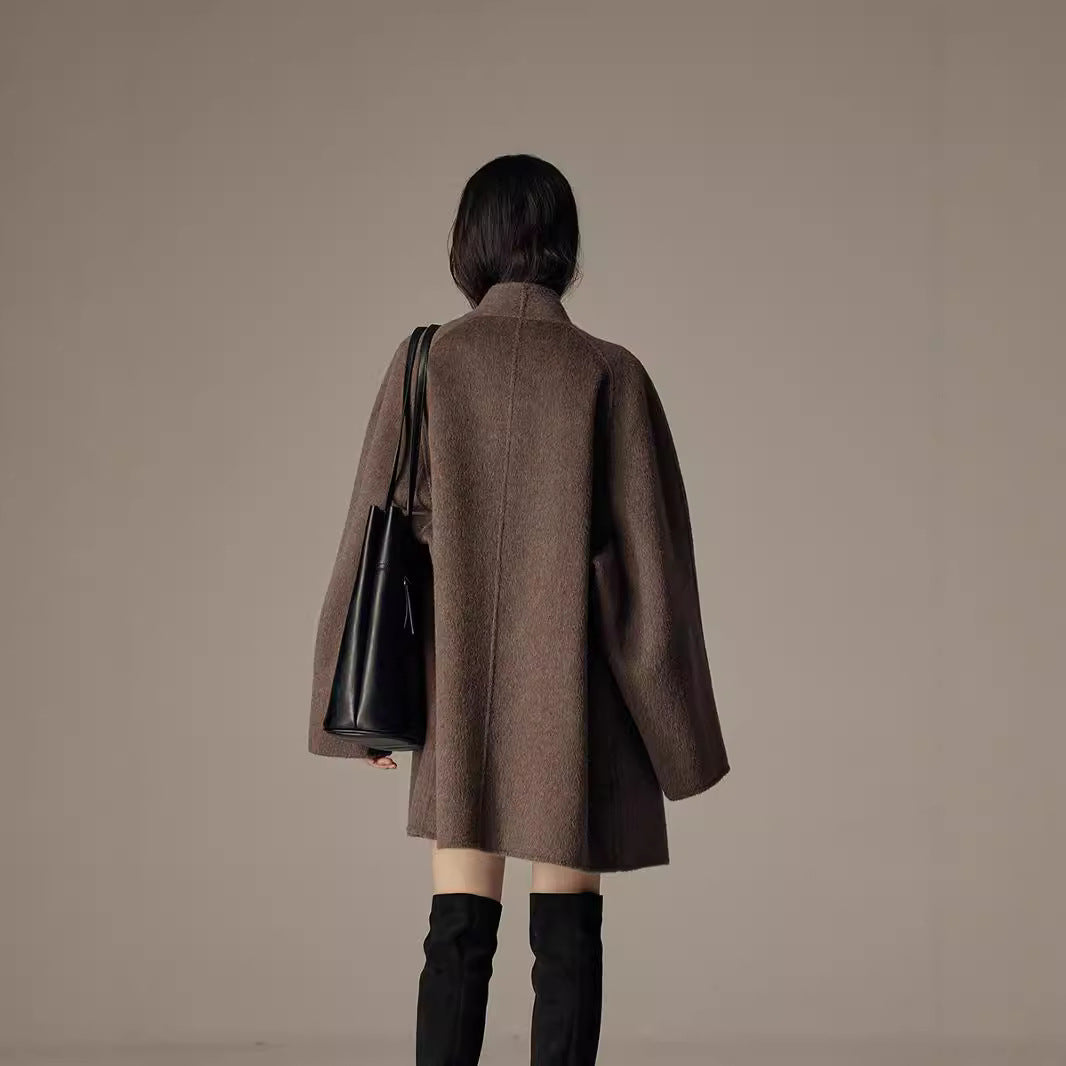 Damen Modische Oversized Wool-Mantel Echoarchiv