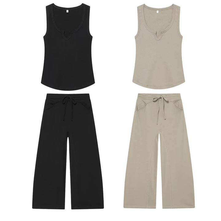 Damen Weite Cropped-Jogger mit Kordelzug, Eingrifftaschen und dekorativer Schrittnaht Echo Archiv