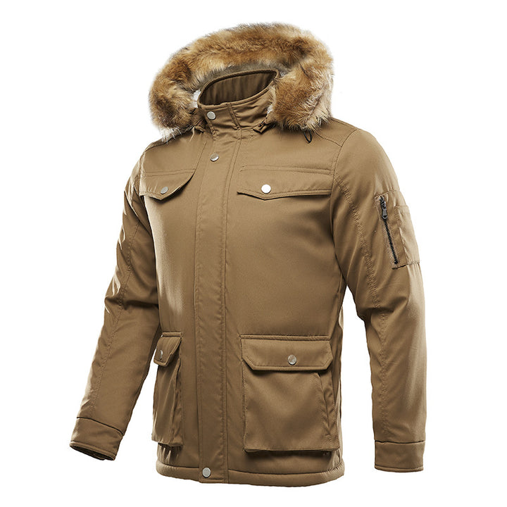Herren isolierte Winterjacke mit abnehmbarer Kapuze und Futter Echoarchiv