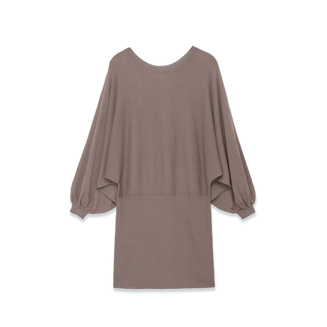 Damen Midikleid mit weitem Poncho-Oberteil und Ballonärmeln Echoarchiv