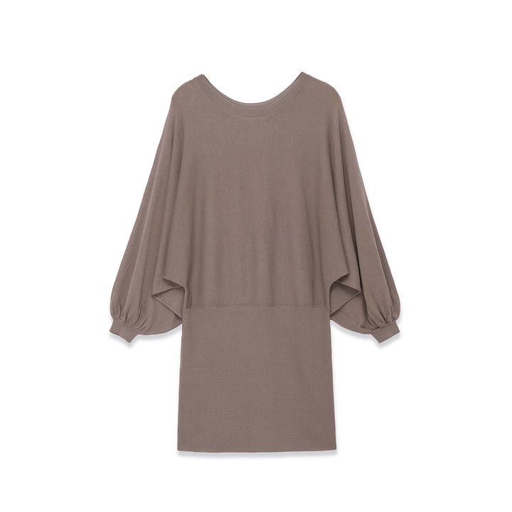 Damen Midikleid mit weitem Poncho-Oberteil und Ballonärmeln Echoarchiv