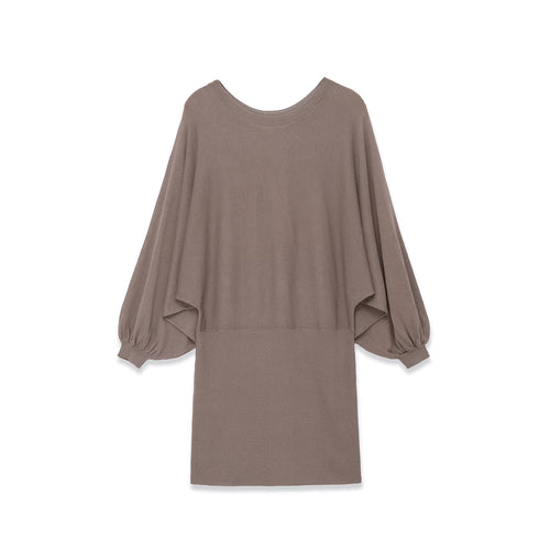 Damen Midikleid mit weitem Poncho-Oberteil und Ballonärmeln Echoarchiv
