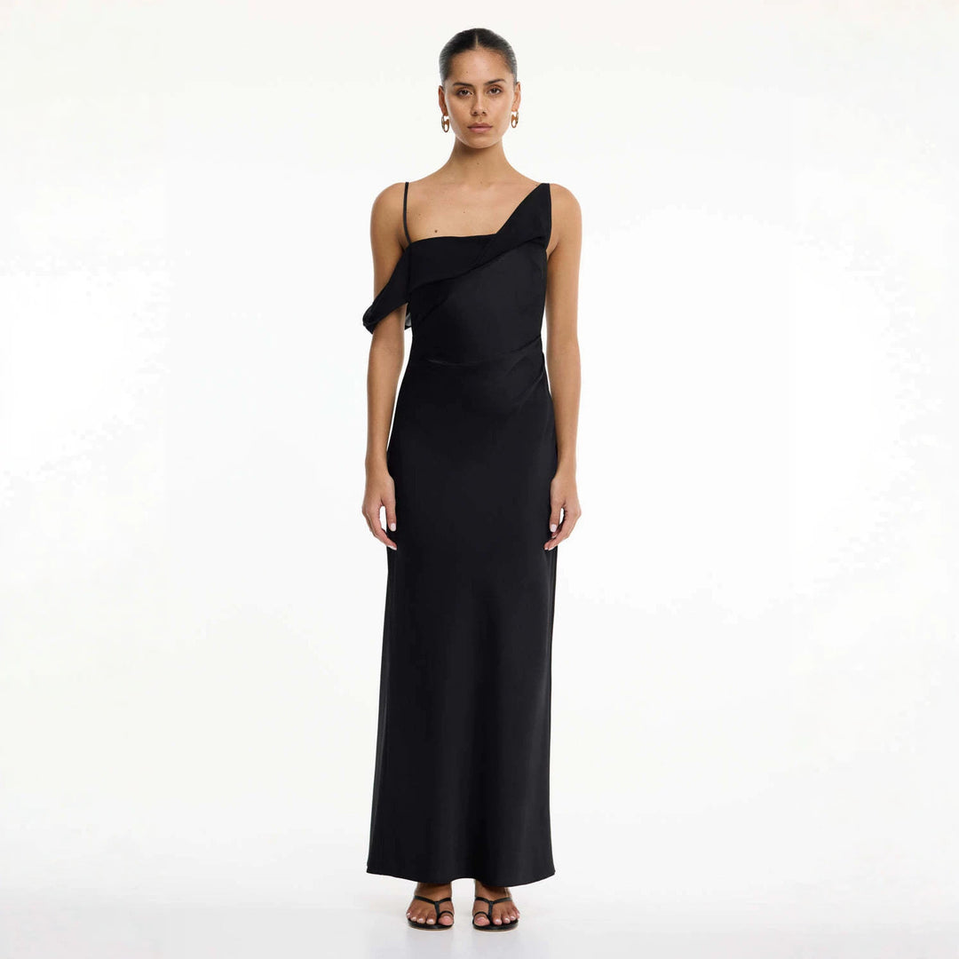 Damen Elegantes Maxikleid mit asymmetrischem Oberteil und fließendem Schnitt Echo Archiv