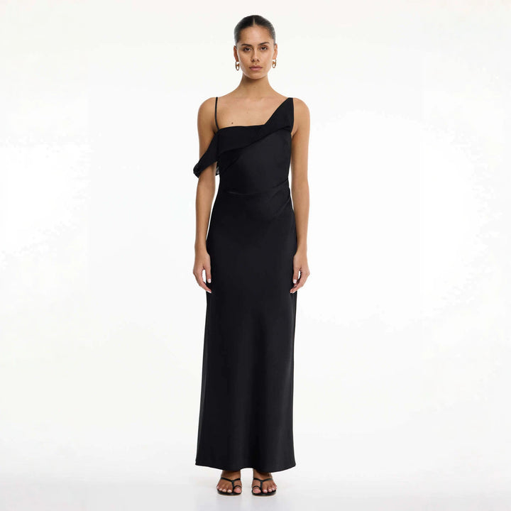 Damen Elegantes Maxikleid mit asymmetrischem Oberteil und fließendem Schnitt Echo Archiv