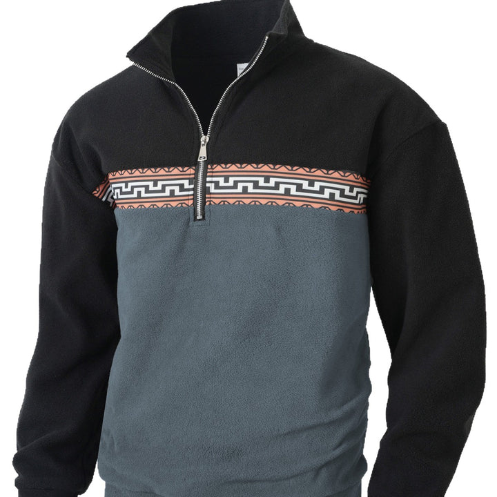 Herren Fleece Pullover mit modischem Stehkragen Echoarchiv