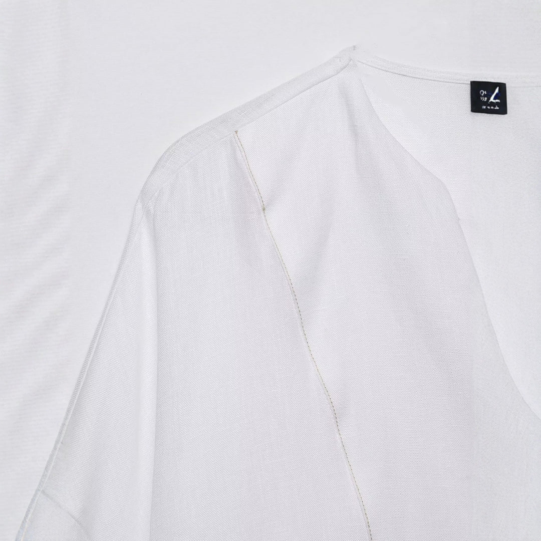 Damen Weites Tunika-Blusenshirt mit V‑Ausschnitt und halber Knopfleiste Echo Archiv