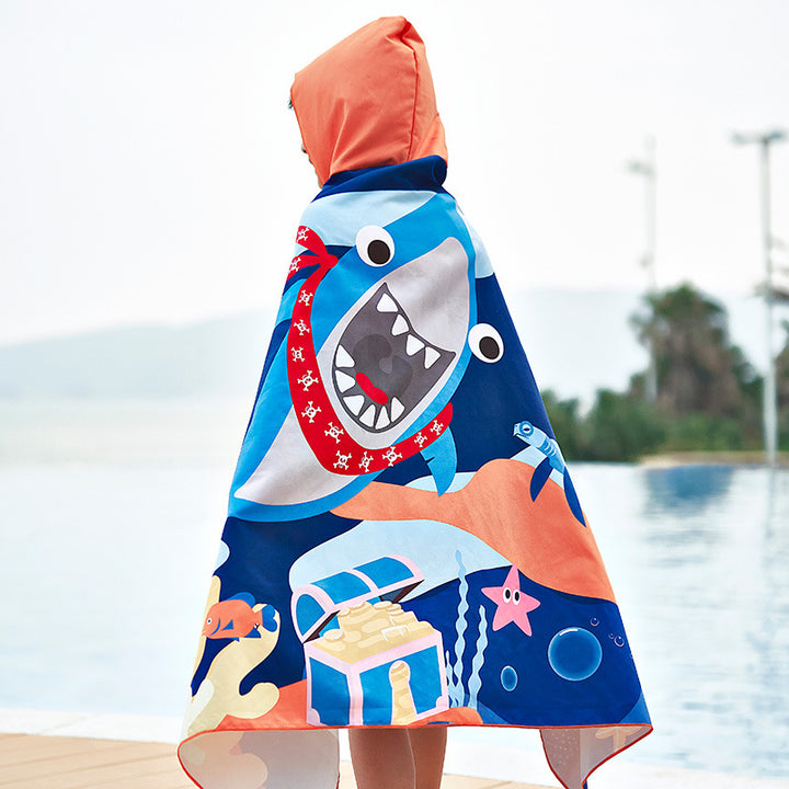 Unisex Strandponcho mit Hai-Motiv Echo Archiv
