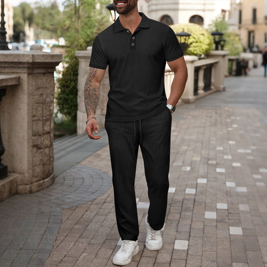 Herren modisches Poloshirt und Freizeithose Set Echoarchiv