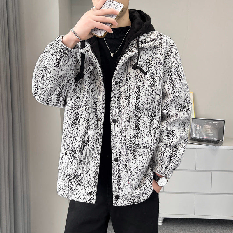 Herren sportliche Übergangsjacke mit hohem Kragen und praktischen Taschen Echoarchiv