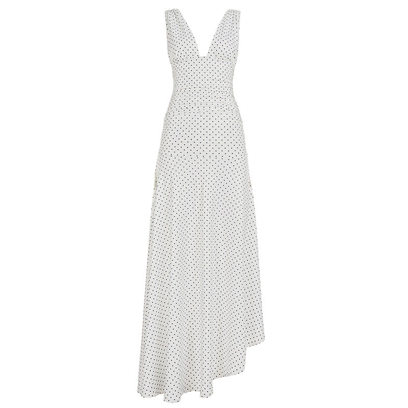 Damen Maxikleid mit asymmetrischem Saum und tiefem V-Ausschnitt Echo Archiv