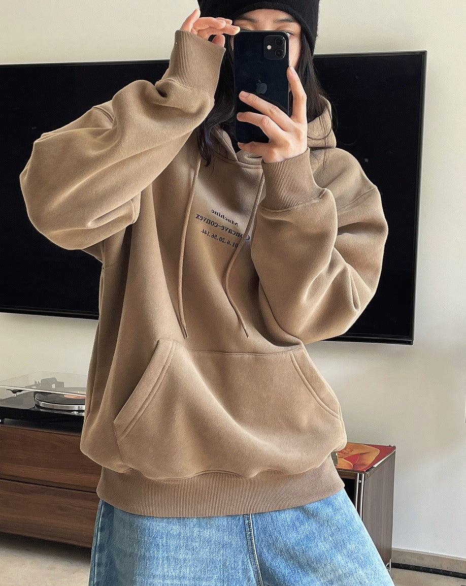 Damen Weicher Fleece‑Kapuzenpullover im Oversize‑Schnitt mit Kängurutasche Echoarchiv
