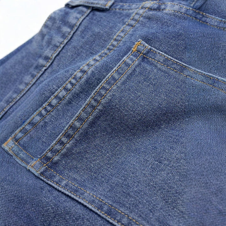 Damen nan hochgeschnittene Doppelbund-Jeansculotte mit weitem Cropped-Bein und sichtbaren Nahtpaneelen Echo Archiv