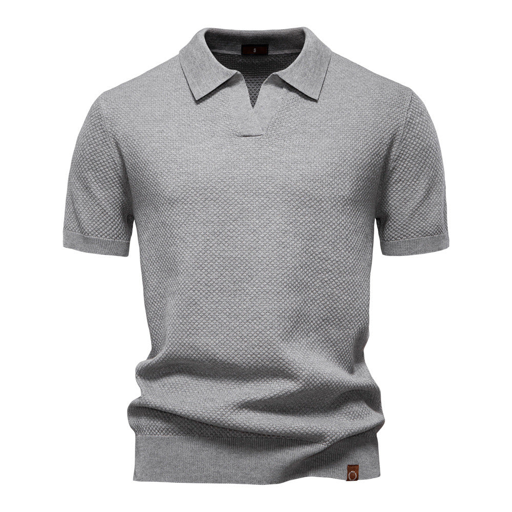 Herren Kurzärmliges Polo-Shirt mit strukturiertem Design Echoarchiv