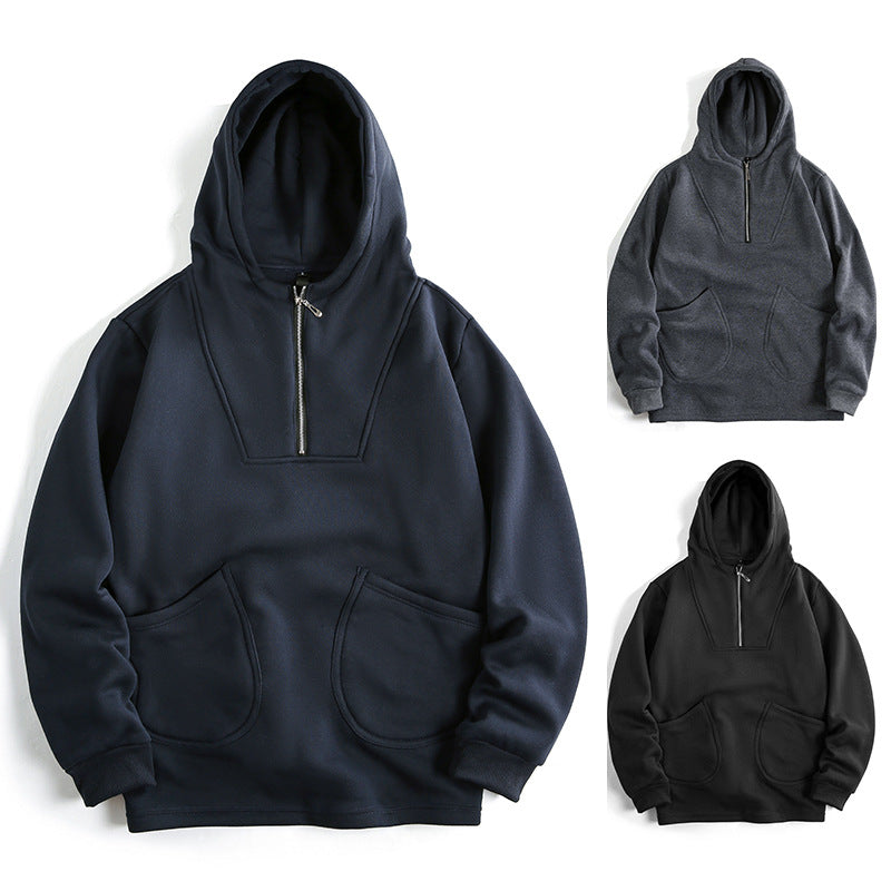 Herren Kapuzen-Halbzip-Pullover mit Kängurutasche und relaxed Fit Echo Archiv