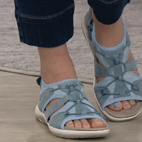 Damen Sportive Komfort-Sandalette mit gepolstertem Fußbett und Klett-Fersenriemen – Sorelia