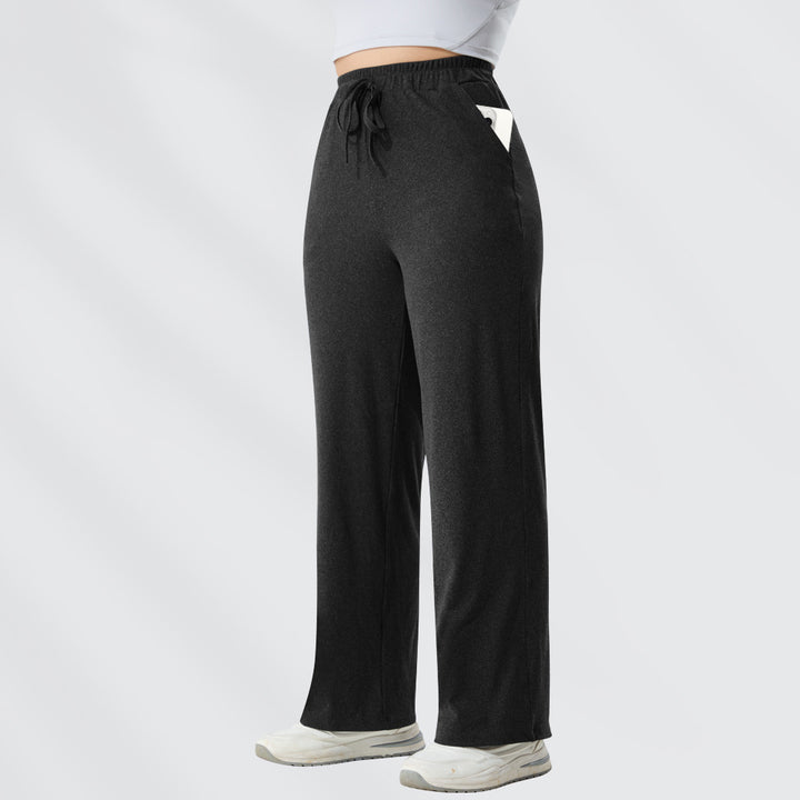 Damen weite Jersey-Loungehose mit hohem Komfortbund und Seitentaschen echoarchiv-