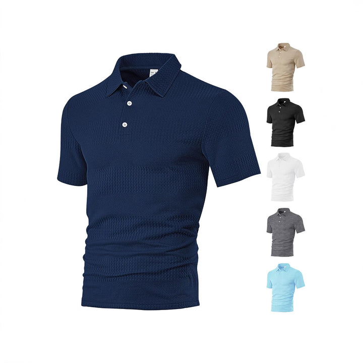 Herren Polohemd mit strukturiertem Design und atmungsaktiven Eigenschaften Echoarchiv