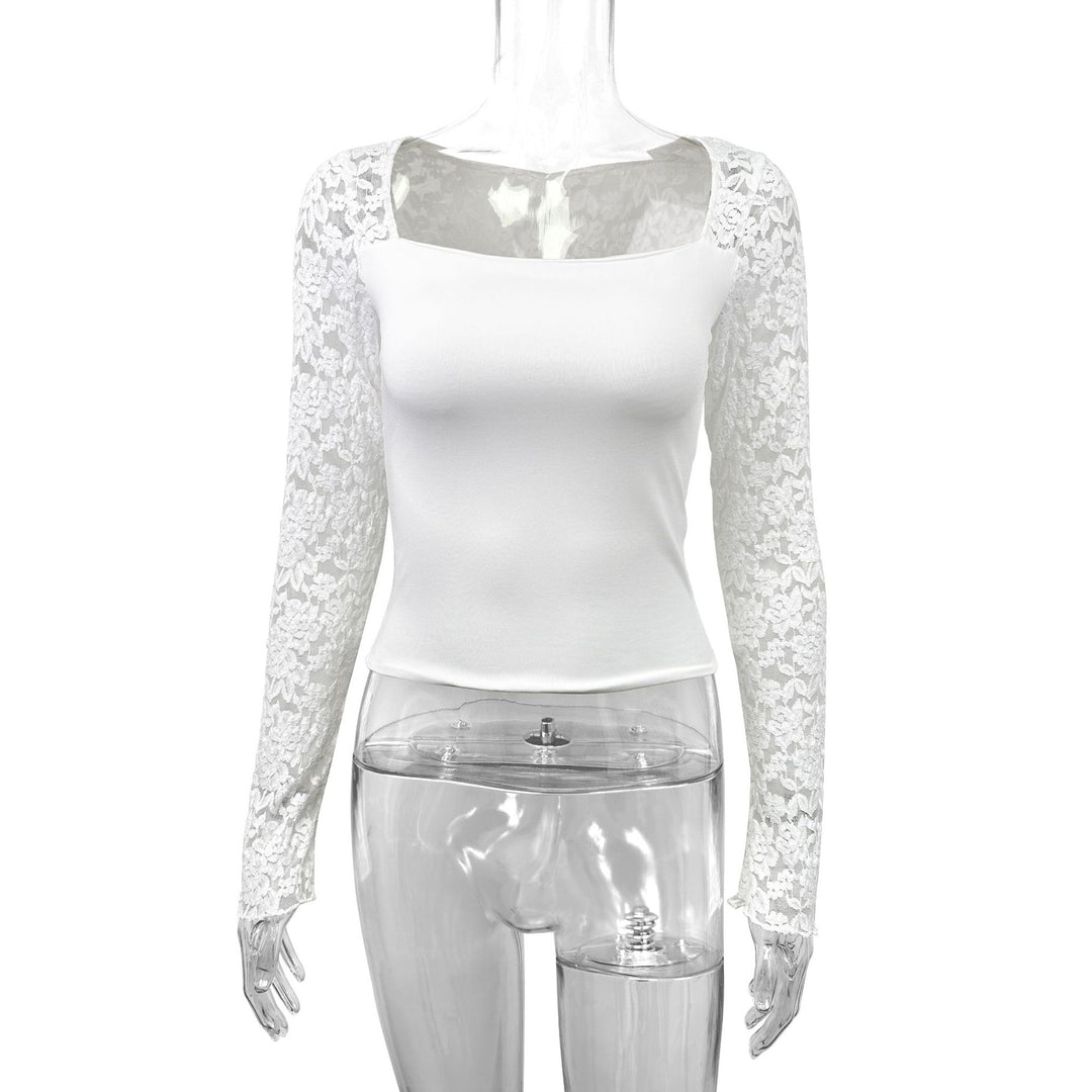 Damen Elegantes Oberteil mit Spitzenärmeln Echo Archiv