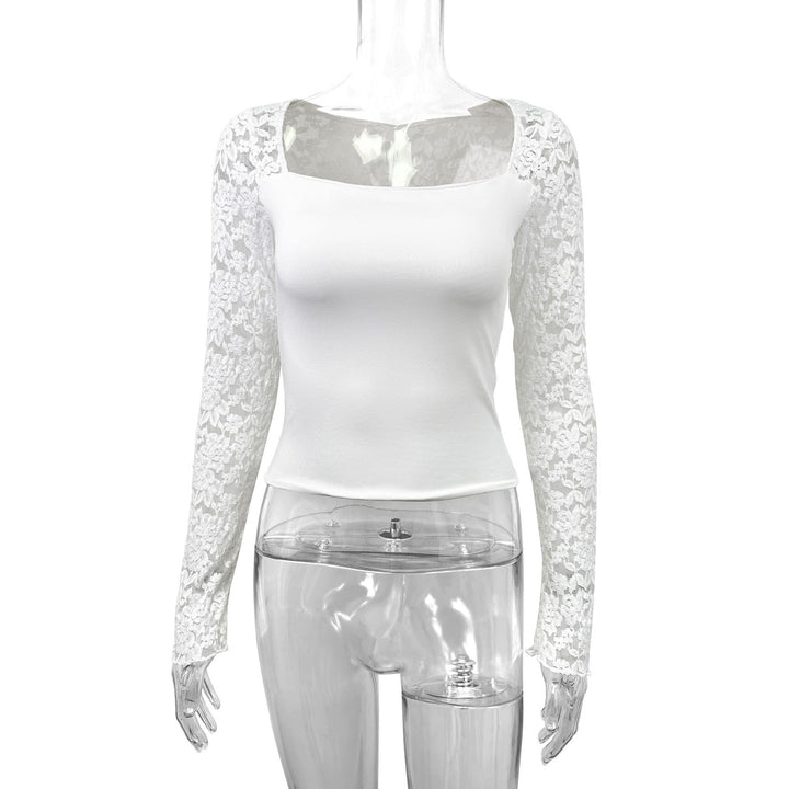 Damen Elegantes Oberteil mit Spitzenärmeln Echo Archiv