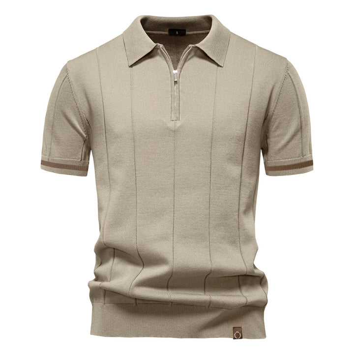 Herren Polohemd mit kurzer Knopfleiste und strukturiertem Design Echoarchiv