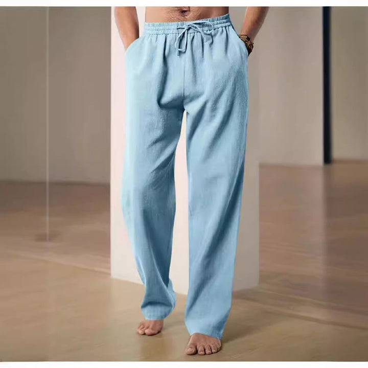 Herren Bequeme Leinenhose mit verstellbarem Bund Echoarchiv