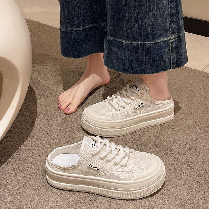 Damen Lace-Up Plateau Sneakers mit dekorativen Details Echo Archiv