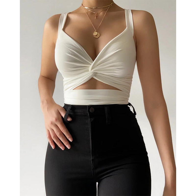 Damen stilvolles Crop-Top mit raffinierter Knotendetails Echo Archiv