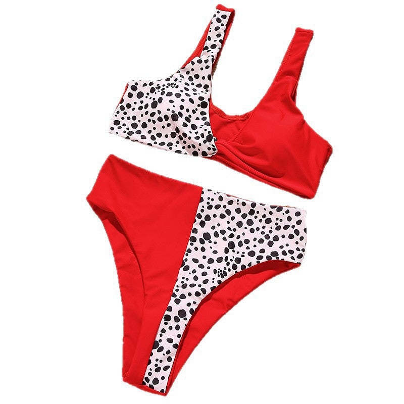 Damen Buntes Bikini mit asymmetrischem Schnitt und hoher Taille Echo Archiv