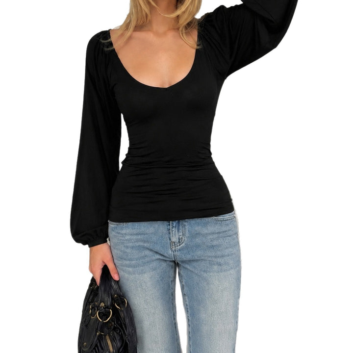 Damen Tailliertes Langarmshirt mit Ballonärmeln Echo Archiv