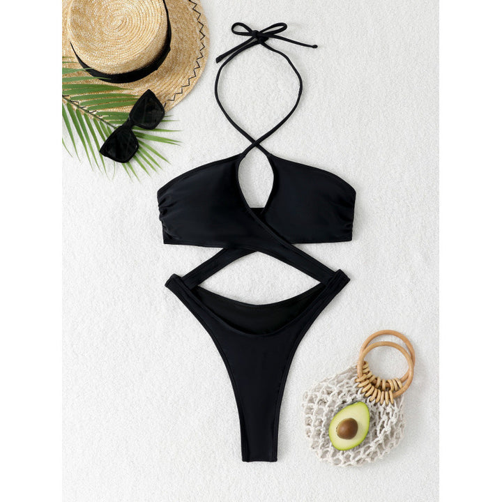 Damen Glänzender Triangel-Bikini mit raffiniertem Wickeldesign Echo Archiv