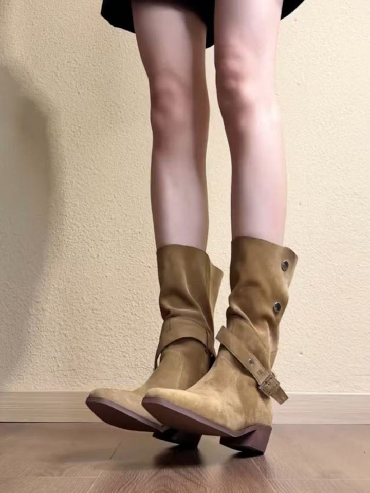 Damen Elegante Schnürstiefel mit modischem Riemen Echo Archiv