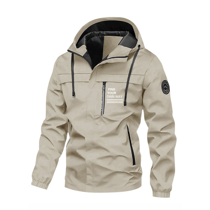 Herren Windbreaker Jacke mit hochschließendem Kragen und praktischen Taschen Echo Archiv